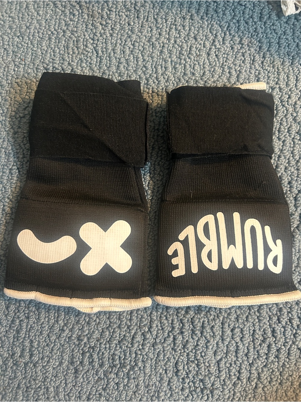 Rumble Black Boxing Gloves with White Logo